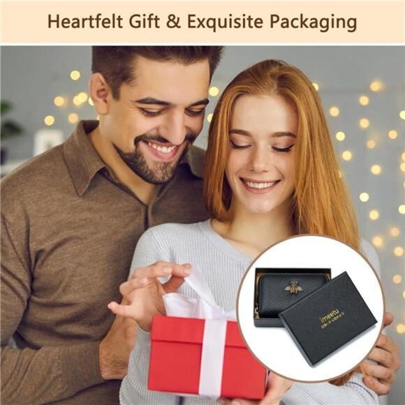 RFID Credit Card Holder, Small Leather Zipper Card Case Wallet for Women - Picture 2 of 7